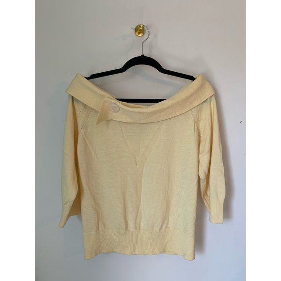 Banana Republic Yellow Boat Neckline Sweater - Picture 1 of 4